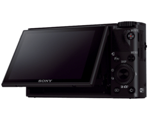 Kamera, Sony RX 100 III Edelkompaktkamera Rückseite, fest verbautes und integriertes Objektiv, schwenkbares Display