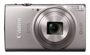 Kamera, Canon IXUS Kompaktkamera, Frontansicht, Zoom, integriertes und fest verbautes Objektiv