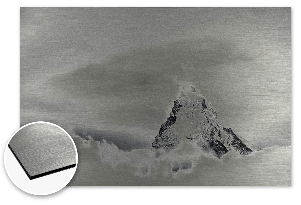 Das Matterhorn (Schweiz) gedruckt im UV-Direktdruck auf Alu-Dibond mit Buttlerfinish