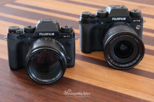 Fujifilm X-T1 und X-T2 fotografiert mit einer X-T3 für einen ISO-Vergleich. Bild mit ISO 6400