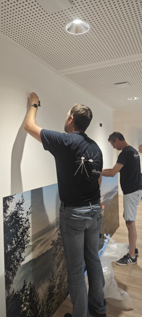 Montage der Bilder in einer Arztpraxis