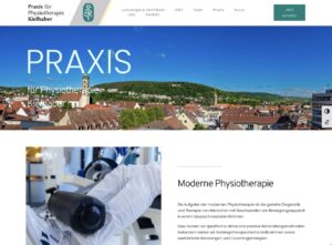 Screenshot der Website der Praxis für Physiotherapie Kiefhaber